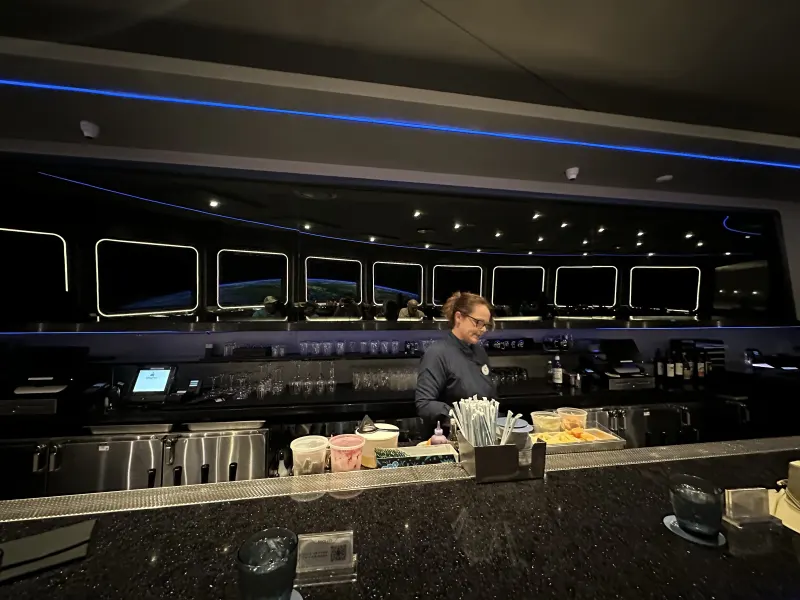 Bar service on the lounge side — this is where the lounge half releases more often than the restaurant side.